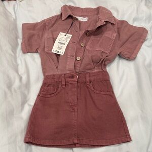 Zara girls denim dress size 7 brand new with tags